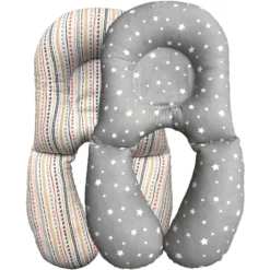 BabyDorm® Nackenkissen NeckyDorm Star Grau Mit Weißen Sternen