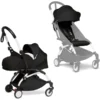 BABYZEN Kinderwagen YOYO2 0+ White Mit Neugeborenenaufsatz Inkl. Textilset Black