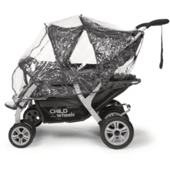 CHILDHOME Regenschutz Für Vierlingswagen Quadruple Transparent