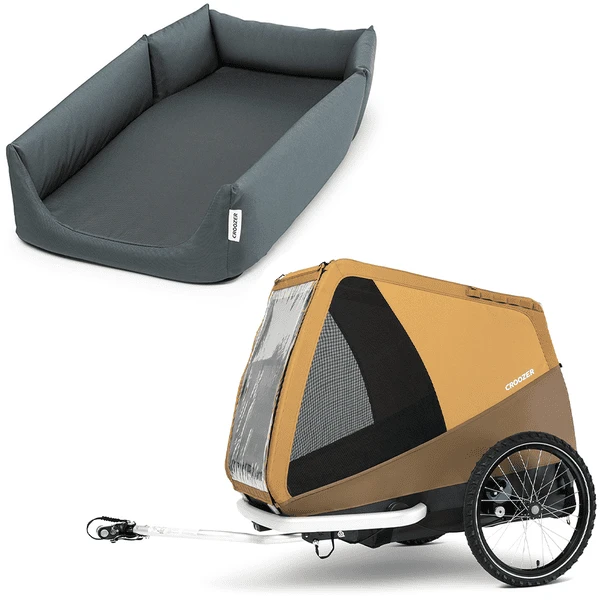 CROOZER Hundefahrradanhänger Dog Mikke Sundown Yellow Inklusive Hundebett Asphalt Grey 1 CROOZER Hundefahrradanhänger Dog Mikke Sundown Yellow Inklusive Hundebett Asphalt Grey