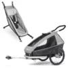 CROOZER Kinderfahrradanhänger Kid Keeke 1 Stone Grey Inklusive Babysitz Stone Grey/colored