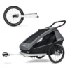 CROOZER Kinderfahrradanhänger Kid Vaaya 2 Graphite Blue Inklusive Jogger-Set
