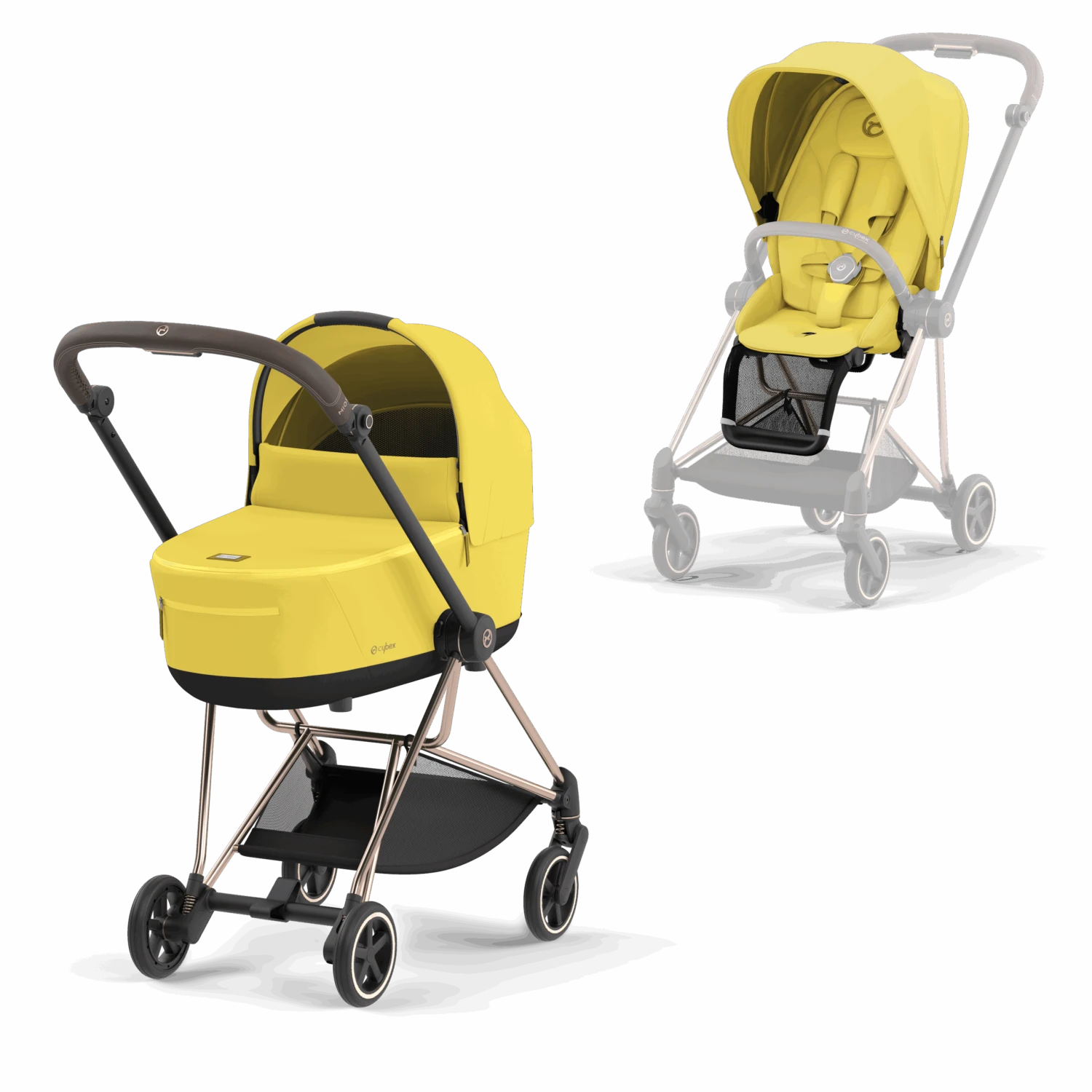 Cybex PLATINUM Kombikinderwagen New Mios Rosegold Mustard Yellow 1 Cybex PLATINUM Kombikinderwagen New Mios Rosegold Mustard Yellow