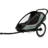 Hamax Kinderfahrradanhänger Cocoon ONE Mit Verstellbarer Schlafposition Green/black