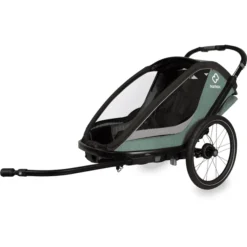 Hamax Kinderfahrradanhänger Cocoon ONE Mit Verstellbarer Schlafposition Green/black
