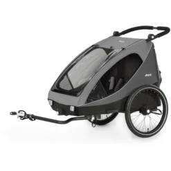Hauck 2in1 Fahrradanhänger Und Buggy Dryk Duo Grau