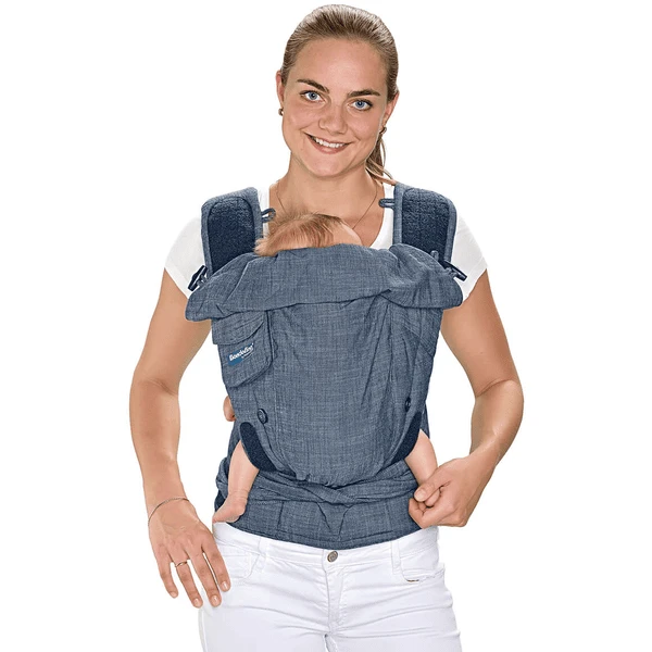 Hoppediz Babytrage Bondolino Plus Popeline One Size Denim 1 Hoppediz Babytrage Bondolino Plus Popeline One Size Denim