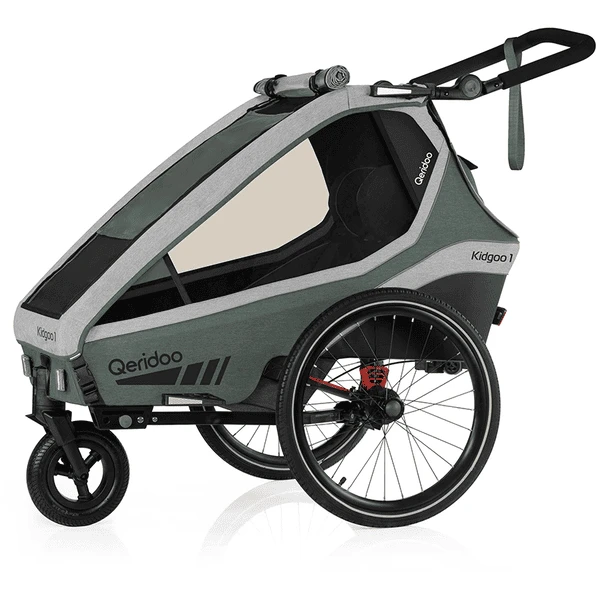 Qeridoo® Kinderfahrradanhänger Kidgoo1 Ivy Green 1 Qeridoo® Kinderfahrradanhänger Kidgoo1 Ivy Green