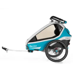 Qeridoo® Kinderfahrradanhänger Kidgoo1 Sport Petrol