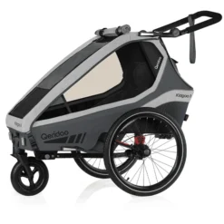 Qeridoo® Kinderfahrradanhänger Kidgoo1 Steel Grey